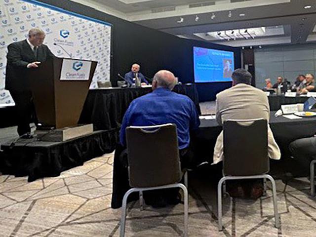 Agriculture Secretary Tom Vilsack speaks to members of the Clean Fuels Alliance America meeting in Washington, D.C., on Wednesday. Vilsack said USDA will request information from producers on how the Treasury Department should craft the 45Z tax credit. (Photo by Jerry Hagstrom) 