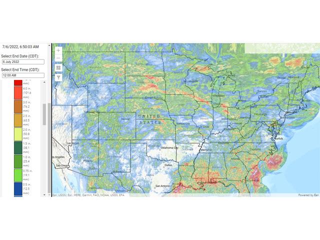 From June 29 through July 6, the north-central U.S. has had rainfall amounts of .75 inch to 2 or more inches. (DTN graphic) 