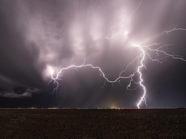 Strong thunderstorms, such as in this photo by DTN Meteorologist Marcus Hustedde, and heavy rain will move through portions of the country this week. The rain is needed in some areas and unwelcome in others. (DTN photo by Marcus Hustedde)