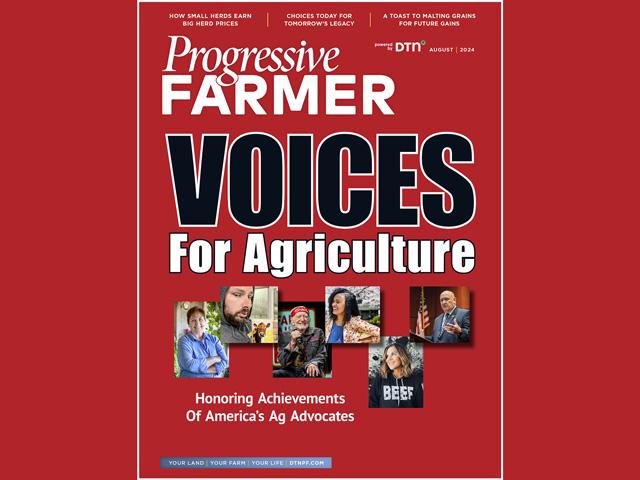 The cover of the August issue of Progressive Farmer shows some of the people we have profiled in our Voices for Agriculture special package. (DTN/Progressive Farmer image)