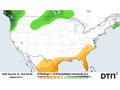 Near-normal rainfall is forecast for a lot of the country through the end of October, indicative of a more active weather pattern. (DTN graphic)