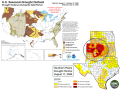 Severe, Extreme and Exceptional Drought cover many wheat areas of the Southern Plains going into mid-August. Through October, the U.S. Climate Prediction Center expects drought to either remain or develop in these areas through late October. (National Drought Mitigation Center and Climate Prediction Center graphics)