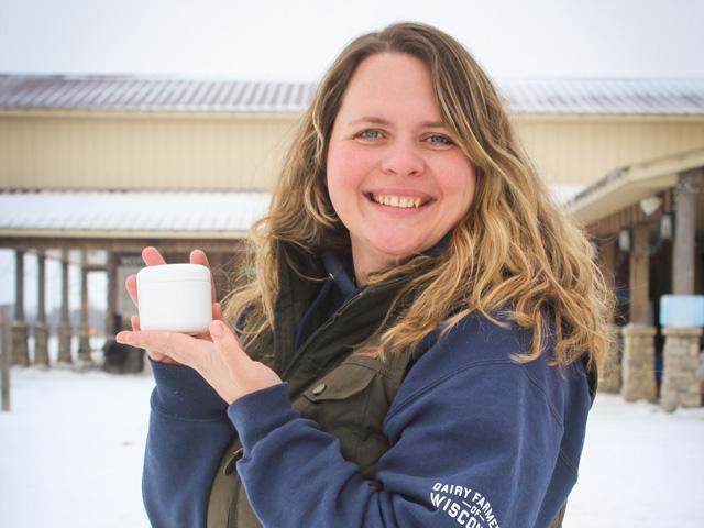 Milk is good for the skin, too, according to Brittany Olson of Berglane Farm in Chetek, Wisconsin. She uses cow's milk as a base for Mammary Lane Body Lotion that can be ordered online. (Photo courtesy of Brittany Olson)