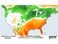 The European ECMWF model suggests an increase in precipitation coverage and amounts across the northern tier of the U.S. for next week. (DTN graphic)