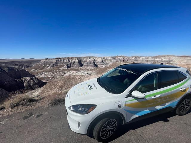 The Renewable Fuels Association&#039;s 2022 Ford Escape combines flex fuel technology with plug-in electric hybrid technology. (Photo courtesy Renewable Fuels Association)