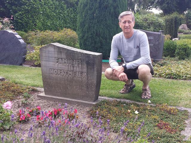 The author at the Horstmeier family grave plot in Lienen, Nord Rhine-Westfalen, Germany. (Photo by Dolores Shearon)