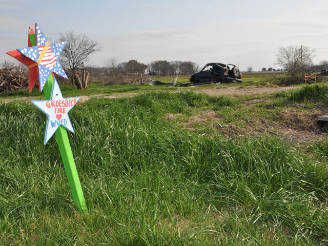 Small remembrances dot the debris that remains from the West, Texas, fertilizer explosion.