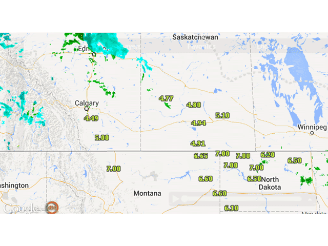 A current snapshot of durum bids seen at select points on both sides of the border indicates the challenges faced by prairie growers as a result of the transportation issues faced. (DTN graphic by Nick Scalise)