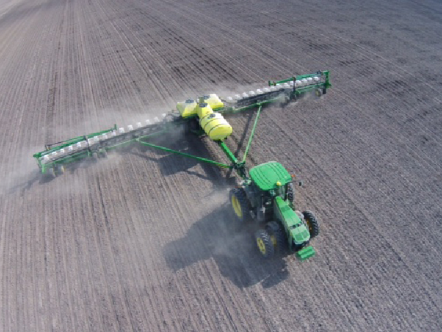 Pete Pistorius has been documenting some of his planting through drone photos. The Blue Mound, Ill., farmer is trying to get his arms around what the new technology will bring. (Photo courtesy of Pete Pistorius)