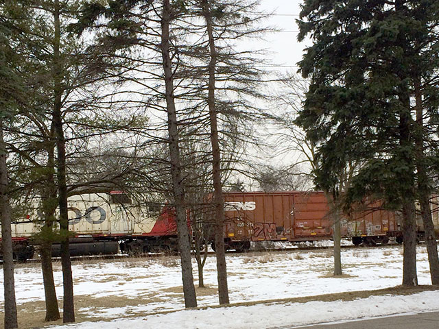 A Canadian Pacific train runs through the Twin Cities corridor in St. Louis Park, Minnesota. (DTN photo by Mary Kennedy)