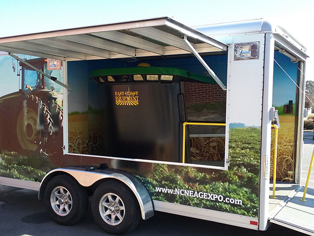 Non-farming folk get a chance to see what it is like to operate a combine when they step into the Agri-Pride Simulator. It&#039;s a mobile demonstration site owned by the North Carolina Cooperative Extension Service. (Photo by North Carolina State University)