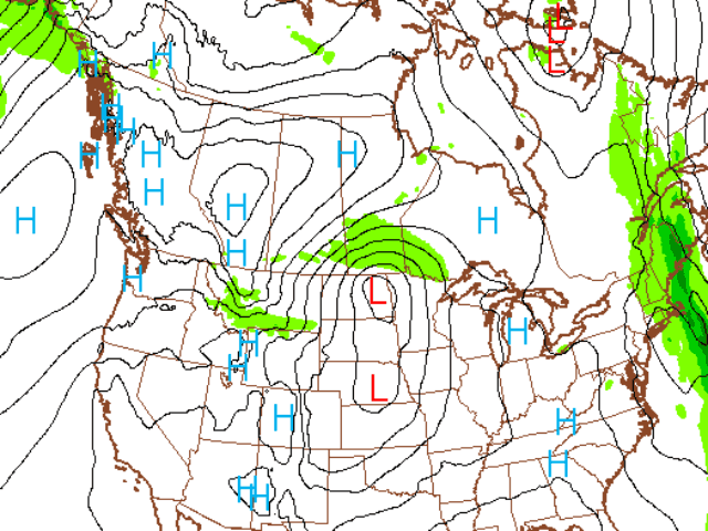 A strong pressure gradient between high pressure over Western Canada and a deep surface low in the Great Lakes led to harsh winds across the Canadian Prairies during the past week. (NOAA map by Nick Scalise)