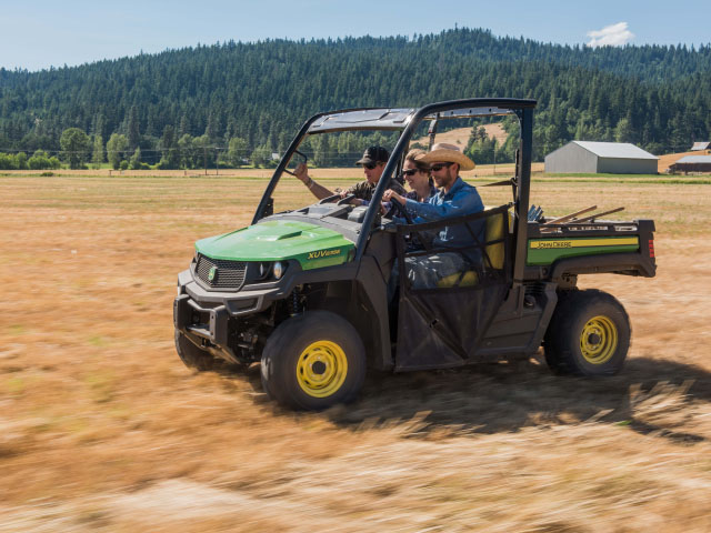 John Deere enters the three-wide seating category for the first time with the Gator XUV835 and Gator XUV865. (Photo courtesy John Deere)
