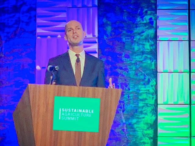 Rod Snyder, speaking at the Sustainable Agriculture Summit in 2019, said he leaves Field to Market with mixed emotions after seven years leading the group. Agricultural groups on Thursday praised his selection as EPA&#039;s new agricultural adviser. (Image from Field to Market) 