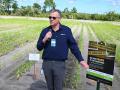 Mark Kitt, corn herbicides technical product lead with Syngenta, discussed HiFlex label expansion testing at the company's Vero Beach Research Center in Florida on Tuesday, Oct. 13, during its biennial media summit. (DTN photo by Matthew Wilde)