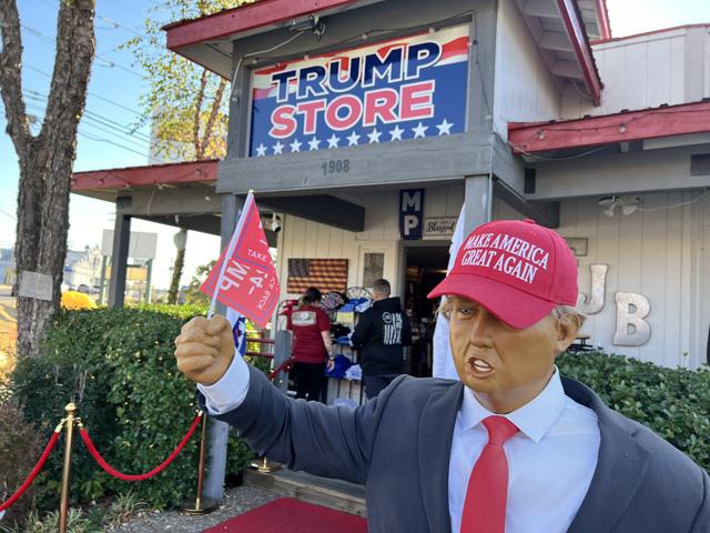 Outside one of the Trump stores in Branson, Mo., where multiple retailers sell nothing but memorabilia with President-elect Donald Trump&#039;s image or brand. A lot of polls underestimated Trump&#039;s support in rural America. (DTN photo by Chris Clayton) 