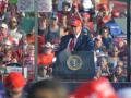 President Donald Trump speaks at a celebration and rally at the Iowa State Fairgrounds on Thursday evening before a crowd of thousands of people who came to support him. Trump celebrated the passage of his tax cuts and policy legislation, the One Big Beautiful Bill, which he plans to sign into law on Friday. (DTN photo by Chris Clayton) 