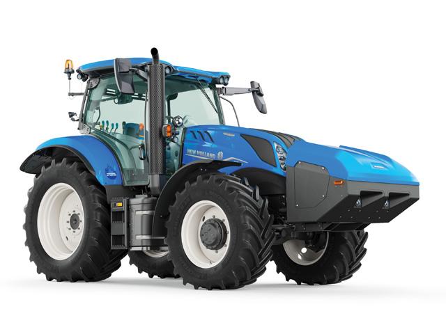 New Holland&#039;s T6 Methane Power tractor delivers the same performance as its diesel equivalent and up to 30% reduction in running costs. (DTN photo courtesy of New Holland)