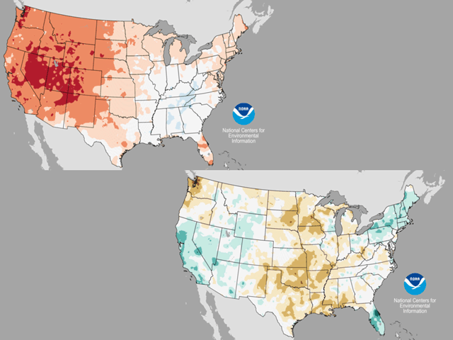 September 2022 was record warm in much of the western U.S. Precipitation ranged from record-wet in Florida and above normal in the Far West and Northeast to dry in the central U.S. and the Northwest. (NOAA/NCEI graphics)