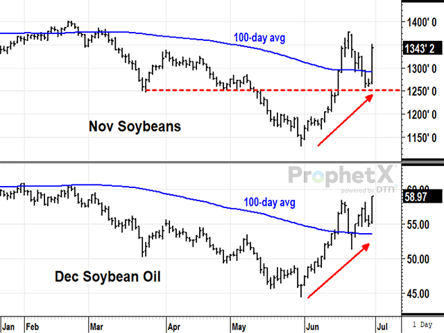 Even before USDA revealed a lower-than-expected soybean planting estimate on June 30, soybean oil and soybeans were showing unusually bullish behavior. 