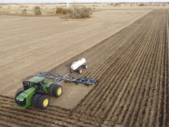 Nutrient reduction loss starts now by postponing any fall applications of nitrogen until soil temperatures fall. (DTN photo by Jim Patrico)