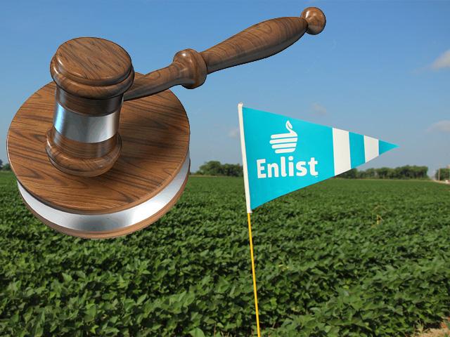 DTN is watching for a Ninth Circuit court ruling on a lawsuit against the Enlist Duo herbicide, with near identical claims to the recent court case that ended in the cancellation of three dicamba herbicides. (DTN illustration by Nick Scalise)