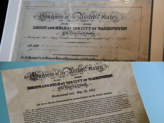 In 2012, the United States marked the 150th anniversary of the Homestead Act of 1862 by temporarily loaning for public display the original document signed into law by President Abraham Lincoln. The rare complete document was shown at the Homestead National Monument of America near Beatrice, Nebraska.  (DTN photos by Elaine Shein)