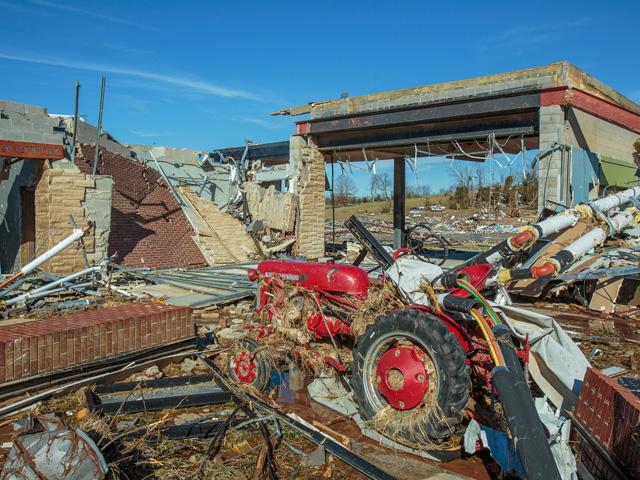 The University of Kentucky Research and Education Center may have succumbed to tornado damage, but hopes of rebuilding are already stirring. (Photo by Matt Barton, UK agricultural communications)
