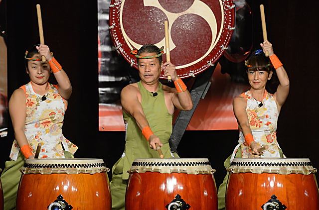Traditional Taiko drummers helped launch the new Kubota tractor plant in Jefferson, Ga. (DTN/The Progressive Farmer photo by Jim Patrico)