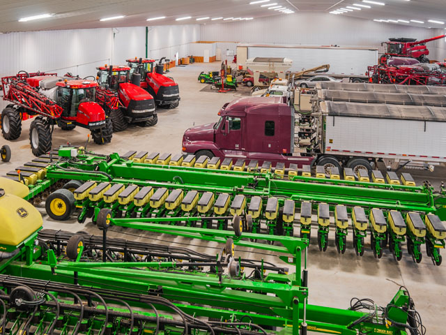 The Future Vision Farm of Kathryn, N.D., built a monster shop to store and service machinery to keep the operation humming. (DTN/The Progressive Famer photo by Rob Lagerstrom)