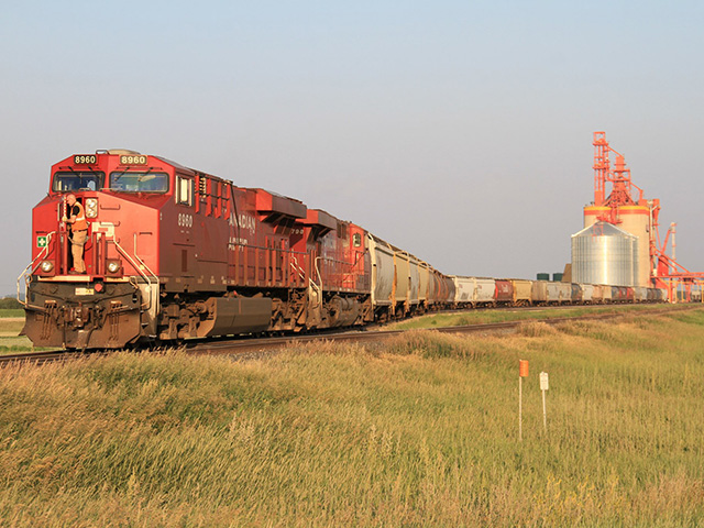 Members of the Teamsters Canada Rail Conference voted 93% in favor of a strike pending the outcome of ongoing negotiations with CP Rail. This union represents locomotive engineers, conductors and other staff across the country. (DTN photo by Elaine Shein)