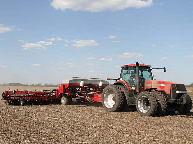 More corn planters are working, thanks to typical spring weather conditions developing. (DTN photo by Pamela Smith)