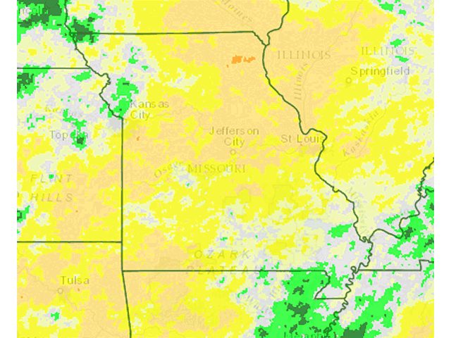 Year-to-date precipitation in Missouri has been normal to above normal only in the northwestern and southeastern sectors. (NOAA graphic)