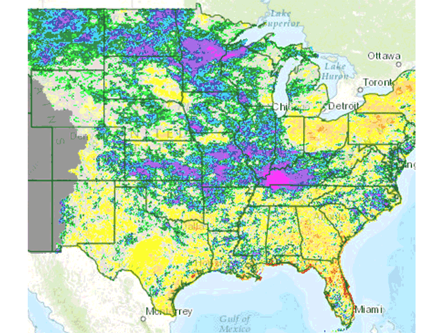 Except for the northeastern and part of the northwestern Corn Belt, July was a rainy month with totals as much as 8 inches above normal. (NOAA graphic by Nick Scalise)