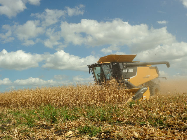 Corn harvest is running slow, with western Midwest progress the slowest since 2009. (DTN file photo by Jim Patrico)