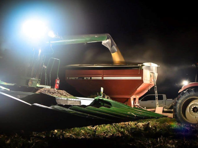 It&#039;s taken awhile, but the lights are finally about to go out on U.S. corn harvest 2017. (Photo by Nicholas Fontenot)