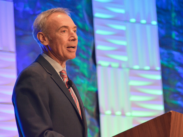 Deputy Agriculture Secretary Steve Censky spoke Thursday about technology and research being done  at USDA to help farmers increase food production and cope with climate change. (DTN photo by Chris Clayton) 