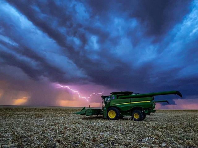 And the Thunder Rolls, by Madison Mackley, won First Place in the Editor&#039;s Choice category of this year&#039;s MyHarvest21 photo contest. More than 40 beautiful images were entered during the fast-paced 2021 harvest season. (Photo by Madison Mackley)