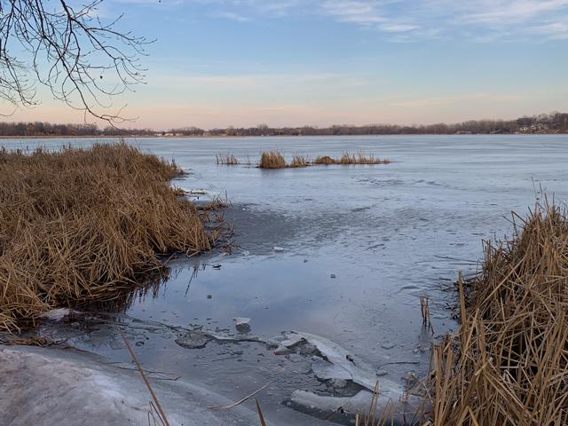 Pictured is Eagle Lake in Maple Grove, Minnesota. This lake is near my house and I normally take daily walks on it and ice fish on the weekends. Neither of those things has happened since it was frozen solid for only a few weeks. (DTN photo by Mary Kennedy)