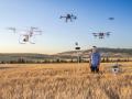 Andrew Nelson uses an array of sensors both in his fields and on aerial drones to monitor his crops. He currently has five drones, four for scouting and one as a sprayer. (Joel Reichenberger)