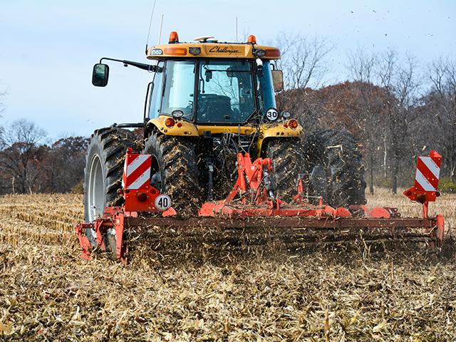 Dave Geils partnered with Sabanto to automate his Challenger tractor, which now tills fields without a driver. (Matthew Wilde)