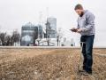 Jeremy Goyings uses various tech tools and data points to augment information he gathers when soil sampling grids. (Jodi Miller)