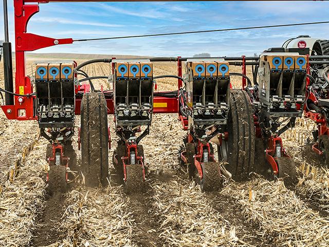 The SIMPAS application system by AMVAC allows for in-furrow application of up to three liquid or granular products simultaneously. (Provided by AMVAC)