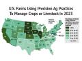 (GAO summary of data reported in 2023 by the U.S. Department of Agriculture, Map Resources (map), GAO-24-105962)
