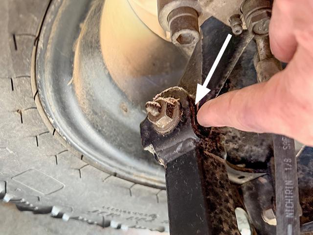 If your Gator is riding rough, check the wear on the rubber suspension bushings. (Steve Thompson)