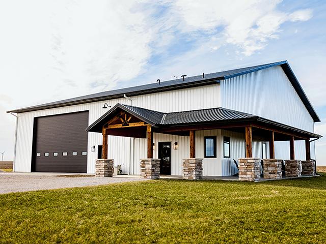 The Wentworth shop is large enough to accommodate the farm&#039;s equipment line and doubles as a basketball court. (Jessica Wentworth)