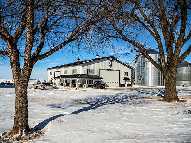 Mark Barglof built his shop in the middle of his yard, looped by wide gravel lanes. (Steve Woit)
