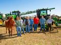From left: Fred the mule, Jose "Cowboy" Munoz, Jake Childers, David Jacobs, Kenny Burks, Billy Bob Baker, Brad Lumpkins, Ronnie Lumpkins. (Photo by Larry Fleming)