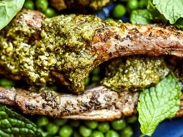 Lamb Chops with Mint Pesto (Rachel Johnson)