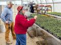 Nic Stapel (left), of Cellanie Farms, Waunakee, Wisconsin, is learning about organic farming from Marbleseed mentor Harriet Behar. (Courtesy of Marbleseed)